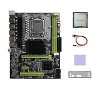 Tweovnai Carte MèRe X58 Prise en Charge de la Carte MèRe D'Ordinateur LGA1366 CPU XEON X5650 X5670 avec Processeur X5675 + Câble de Commutation + Tampon Thermique