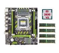Tweovnai Carte MèRe X79 + E5 2630 V2 CPU + 4X4GB DDR3 1600Mhz REG ECC RAM de MéMoire LGA 2011 M.2 NVME Carte MèRe