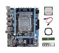 Tweovnai Carte MèRe X79 V389+E5 2603 CPU+DDR3 RECC 4GB 1333Mhz RAM+Câble SATA+Baffle+Support M.2 NVME LGA2011 pour PUBG