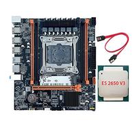 Tweovnai Carte MèRe X99 avec E5 2650V3 CPU + Câble SATA B85 LGA2011-3 4X DDR4 REG ECC MéMoire M.2 PCIE SATA3.0 Une Carte MèRe de Bureau