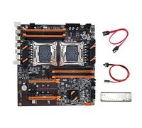 Tweovnai Carte MèRe X99 Double Emplacement CPU + Câble SATA + Câble de Commutation + DéFlecteur LGA 2011 DDR4 6XSATA 3.0 Prend en Charge la Carte MèRe CPU 2011-V3