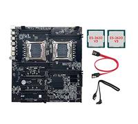 Tweovnai Carte MèRe X99 Dual-Socket E-ATX avec 2XE5-2620 V3 CPU+2XSATA Cable LGA2011-3 Dual CPU DDR4 ECC Memory Slot 8XSATA2.0