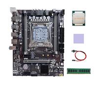 Tweovnai Carte MèRe X99 LGA2011-3 Carte MèRe D'Ordinateur avec E5 2650 V3 CPU + DDR4 4 Go 2133 MHz RAM + Câble de Commutation + Coussin Thermique