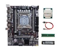 Tweovnai Carte MèRe X99 LGA2011-3 Carte MèRe D'Ordinateur avec Processeur E5 2620 V3 + DDR4 4 Go 2133 MHz RAM + SSD M.2 128G + Câble SATA