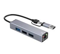Tweovnai Carte RéSeau Filaire USB 100Mbps Carte RéSeau RJ45 SéParateur Type-C 3.0 Adaptateur USB Ethernet HUB USB3.0 Station D' éTendue