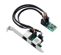 Tweovnai Carte RéSeau M.2 vers Double Port 2,5 G Gigabit 2 Ports RJ45 2500 Mbps 1000 M B/M Key Slot, Taille 2242