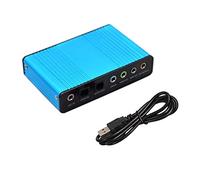 Tweovnai Carte Son Optique USB 6 Canaux 5.1 Convertisseur de Carte Son à RéVerbéRation Externe Prise en Charge du Taux D'éChantillonnage 48Khz Win7 Bleu