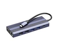 Tweovnai Concentrateur USB-C, Adaptateur 12-en-1 avec Ethernet, 4K USB C vers -Compatible, VGA, 2 USB 3.0 2 USB 2.0, Lecteur de Carte TF, Microphone