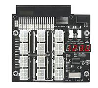 Tweovnai Convertisseur d'alimentation de Carte de DéRivation ATX 12 Ports 6Pin avec Flash LED pour PSU Server 750W 1100W 2000W pour L'Exploitation MinièRe