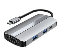 Tweovnai Hub USB C 7 en 1 Type C vers Compatible 4K USB-C USB 3.0 Hub Station d'accueil pour Pro Ordinateur Portable