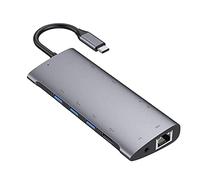 Tweovnai Hub USB C, Adaptateur de Hub de Type C avec VGA 1080P, 4 Ports USB 3.0/2.0, Port d'alimentation USB C, Ethernet RJ45 Gigabit