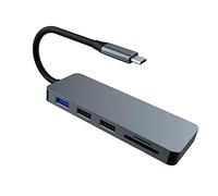 Tweovnai Hub USB C, Adaptateur de Station d'accueil de Type C, Adaptateur USB C 7 en 1 avec 4K (30 Hz), 2 Ports USB 3.0, Lecteur de Carte SD/TF