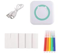 Tweovnai Mini Imprimante Thermique Portable Imprimante D'éTiquettes Multifonction Bluetooth avec Papier Thermique + Couleur A