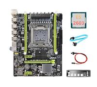 Tweovnai Mise à Niveau de la Carte MèRe X79 X79 Pro + E5 2603 CPU + Câble SATA + Câble de Commutation + DéFlecteur M.2 NVME LGA2011 pour PUBG