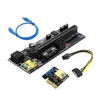 Tweovnai Nouvelle Version 009S Plus PCI-E 1X à 16X USB3.0 60Cm SATA3.0 Carte Graphique Riser avec LED Flash Bleue pour BTC Mineur (1 PièCes SéRies)