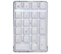 Tweovnai NuméRique MéCanique Interrupteur Bleu de Filaire BoîTier en Cristal Blanc RéTro-éClairé 21 Touches Mini Pavé NuméRique Portable