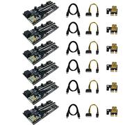 Tweovnai Paquet de 6 Carte Riser Graphique V011 Pro PCI-E 1X à 16X USB3.0 60 Cm avec 10 Condensateurs Solides pour Extraction de GPU Bitcoin