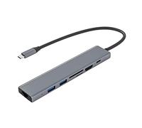 Tweovnai Station D' 7 en 1 HUB Type C Carte RéSeau Gigabit avec RéPartiteur D'Adaptateur de Ports 4K TF SD USB3.0 Compatible