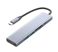 Tweovnai Station D' HUB de Type C Adaptateur Multifonction 1 Glisser 6 Lecteur de Carte SD vers SéParateur Compatible Extenseur USB 3.0
