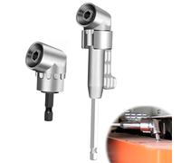 Tweozhui renvoi d'angle visseuse, Adaptateur pour visseuse d'angle 105°, Embout de renvoi d'angle multifonctionnel avec embouts de tournevis flexibles, queue hexagonale 1/4, long + court