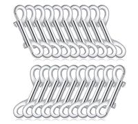 TWEW Lot de 10/20 boulons à double extrémité pour porte-clés - Corde de traction pour chien - Clip en métal pour laisse de chien