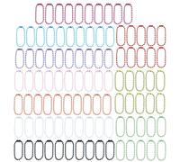 TWEW Lot de 100 chaînes de perles colorées pour porte-clés et accessoires, polyvalentes, petites boules en métal, fournitures de bijoux