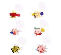 TWEW Lot de 6 poissons flottants en verre coloré pour décoration d'aquarium