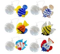 TWEW Lot de 6 poissons flottants en verre coloré pour décoration d'aquarium