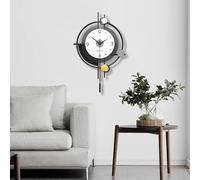 TWFJEL Moderne Minimaliste Horloge murale, Silencieuse sans tic tac Style Nordique Décorative Cadran à 3 Niveaux Créatif pendule Mode Art déco pour Chambre Bureau Cuisine Etude, 38x58 cm