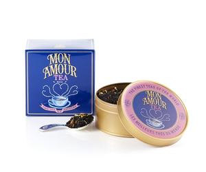 TWG Tea | Mon Amour Tea | Thé Noir | Morceaux de Coing et Pétales de Souci | Boîte à Thé Au Caviar, 100G | Coffret Cadeau