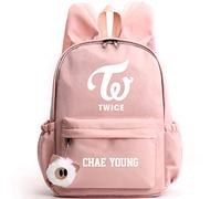 Twice Sac À Dos Oreilles de Lapin Kpop Sac D'école Cadeau Cadeau Sac D'ordinateur Portable Université School Bookbag Voyage École Toile Sacs NAYEON Momo Sana JIHYO Mina DAHYUN TZUYU