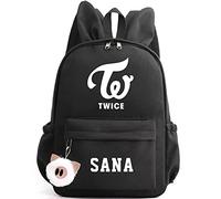 Twice Sac À Dos Oreilles de Lapin Kpop Sac D'école Cadeau Cadeau Sac D'ordinateur Portable Université School Bookbag Voyage École Toile Sacs NAYEON Momo Sana JIHYO Mina DAHYUN TZUYU