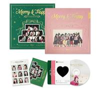 TWICE - TWICE - 1st Album Repackage [Merry & Happy] (Random Ver.) Photobook + Photocard + Postcard + Sticker + CD-R + Gift
