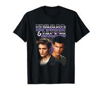 Twilight Edward & Jacob Purple Chrome Text Portrait Movie T-Shirt