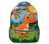 Twilight Forest Guardian Sac à dos imprimé T-Rex orange pour enfants et adolescents, voyage et école, 04, L