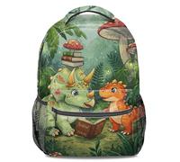 Twilight Forest Guardian Sac à dos imprimé T-Rex orange pour enfants et adolescents, voyage et école, 05, L