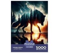 Twilight Forest Loup Puzzle De 1000 Pièces pour Adultes Et Enfants À Partir De 12 Ans Jeu Cadeau Unique De Qualité Supérieure Décoration De La Maison 38x26cm/1000pcs
