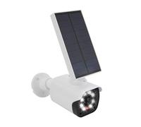 Twilight Garage Lampes solaires de sécurité d'extérieur super lumineuses 800 lumens avec détecteur de mouvement, caméra factice avec voyant d'avertissement LED rouge, aspect réaliste, avec autocollant