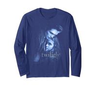 Twilight Main Poster Edward and Bella Blue Embrace Movie Manche Longue, Unisexe pour Adultes, Bleu Marine, L