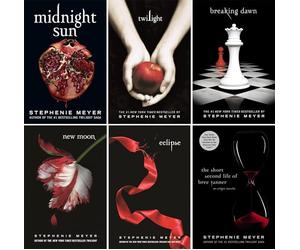 Twilight Saga Series Set of 6 Books. Twilight, Breaking Dawn, New Moon, Eclipse, An Eclipse Novella and Midnight Sun