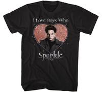 Twilight T Shirt I Love Boys Who Sparkle Adult Short Sleeve T Shirts Twilight Movies Graphic Tees(Medium)