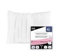 Twillie Lot de 2 Protège Oreiller Imperméable 40 x 40 - certifié Oeko Tex® - Antiacariens - Fabriqué en Europe - Housse Oreiller 100% Jersey Micro Respirant - Ultra Fin, Ultra Doux - Fermeture éclair