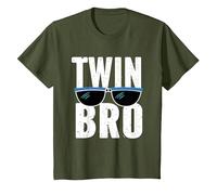 « Twin Brother » drôle Twin Brothers Cool Retro Vintage T-Shirt, Enfant, Olive, 4 Ans