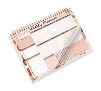 Twin Coil Binding Weekly Planner Bloc-notes Planificateur Académique Journal Notebook 104 Page Non Datée Pour Les Organisateurs De Bureau De Planification