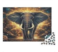 Twin Elephants Heart-Shaped Art Illustration Puzzle 1000 Pièces Educa Jouet en Bois Cadeau Unique De l'art De La Décoration Jeu Éducatif Challenge Toy pour Adultes Et Enfants À Partir De 12 Ans 52x38