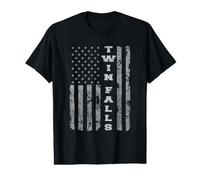 Twin Falls, Idaho, Drapeau américain T-Shirt Graphique avec Valeur