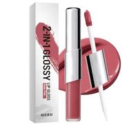 Twin Lip - Dual-Ended Matte Liquid Lipstick & Clear Gloss,2-En-1 Crayon à Lèvres & Lip Gloss,Rouge a Levre Mat Longue Tenue,Rouge a Levre Sans Transfert,High Pigmented Non-sticky,Korean Makeup (2#)
