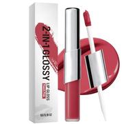 Twin Lip - Dual-Ended Matte Liquid Lipstick & Clear Gloss,2-En-1 Crayon à Lèvres & Lip Gloss,Rouge a Levre Mat Longue Tenue,Rouge a Levre Sans Transfert,High Pigmented Non-sticky,Korean Makeup (3#)