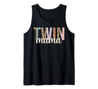 Twin Mama Leopard New Mom of Twins Squared Mommy Mother's Day Débardeur