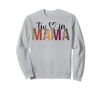 Twin Mama Mère Carré Maman Léopard Nouvelle Maman de Jumeaux Sweatshirt